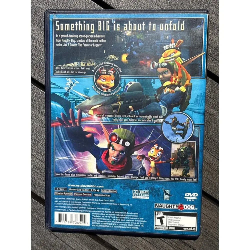 Jak II (Sony PlayStation 2, 2003) Naughty Dog PS2 video game